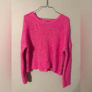 Good Luck Gem Vibrant Pink Crew Neck Sweater